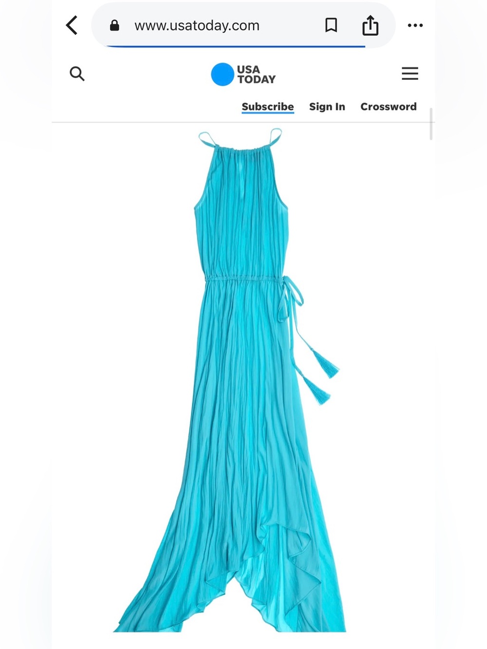 Calypso St. Barth Turquoise High-Low Halter Dress featured on USA Today - Picture 6 of 7